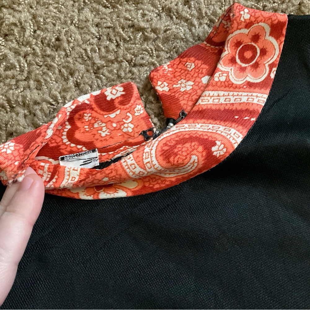 Genuine Vintage 60’s/70’s Orange Black Psychedelic Mod Dress, Medium—Needs Work - Picture 3 of 9